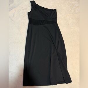 SHEIN One Shoulder Black Dress